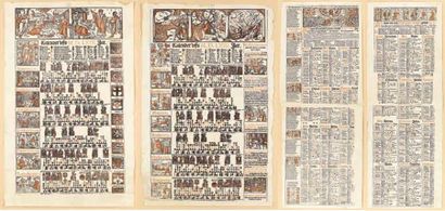 null QUATRE Calendriers de Zurich. 1563.La Nativité. L'Adoration des Mages. Moitié...