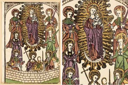 La VIERGE MARIE entourée de sept saintes....