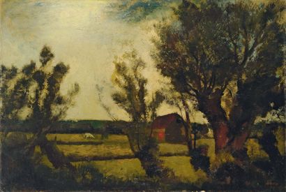 Floris Jespers (1889-1965) Paysage du Zoute, 1945 Huile sur toile Signée et datée...