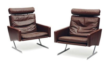 PREBEN FABRICIUS (1931-1984) & JORGEN KASTHOLM (1931-2007) Paire de fauteuils en...