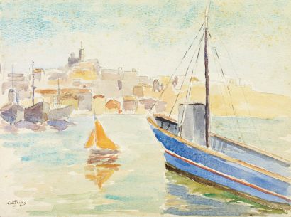 LOUISE-MARIE PEYRE (1897-1975) La Côte d'Azur, vers 1955 - Port, vers 1950 Ensemble...
