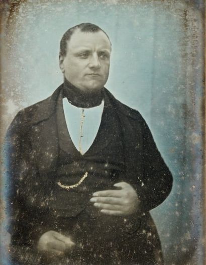 PORTRAIT DE HENRY LOUIS LAMBERT 1806-1857. Daguerréotype, encadré sous verre. Circa...