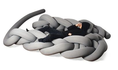 BAUKE KNOTTNERUS Prototype Grey couch Canapé en tubes de coton gris et mousse de...