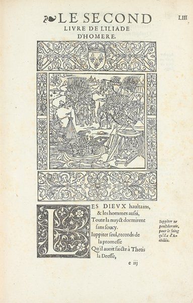 HOMERE Les dix premiers livres de l'Illiade d'Homere, prince des poètes : traduit...