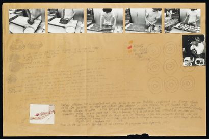 Antoni MIRALDA (Né en 1942) La pâte à tarte, 1974 Crayon et collage de photographies...