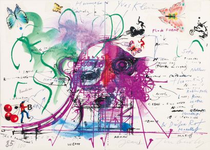 JEAN TINGUELY (1925-1991) Hommage a Yves Klein ou le monstre dans la foret, 1969...