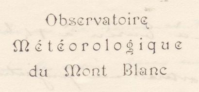 MONT BLANC, OBSERVATOIRE DU Lettre autographe signée de l'astronome, géographe et...