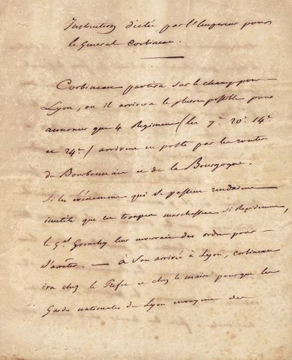 CENT-JOURS, NAPOLÉON IER Pièce autographe du BARON FAIN (1778-1837), secrétaire de...