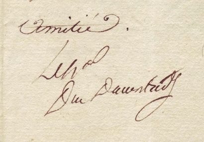 DAVOUT LOUIS (1770-1823) 6 lettres signées, dont une avec long post-scriptum autographe,...