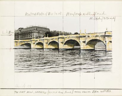 CHRISTO (NÉ EN 1935) Le Pont Neuf, 1979 Peinture, collages et crayon sur papier....