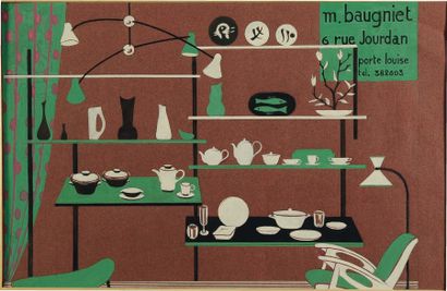 MARCEL-LOUIS BAUGNIET (1896-1995) Projet d'étalage Gouache sur papier H_26 cm L_40...