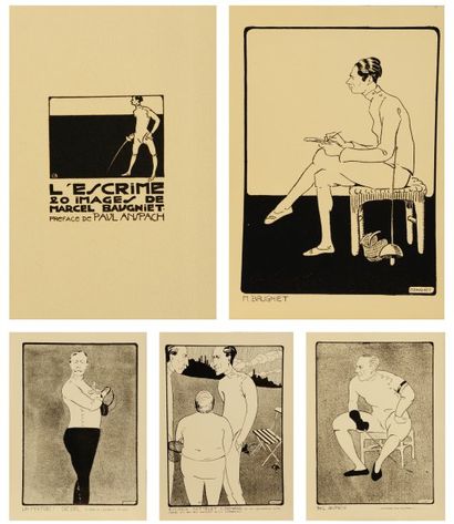 MARCEL-LOUIS BAUGNIET (1896-1995) L'escrime Portfolio composé de 20 lithographies...