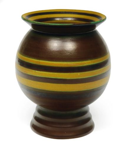 null Vase à décor tricolore minimaliste de lignes et de bandes horizontales. very...