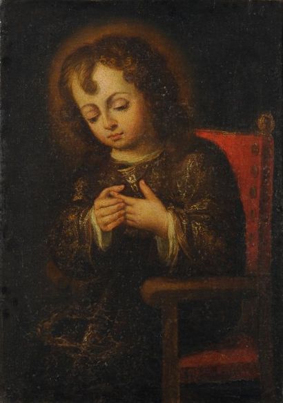 ÉCOLE ESPAGNOLE DU XVIIE siècle, SUIVEUR DE FRANCESCO ZURBARAN Le Christ enfant blessé...