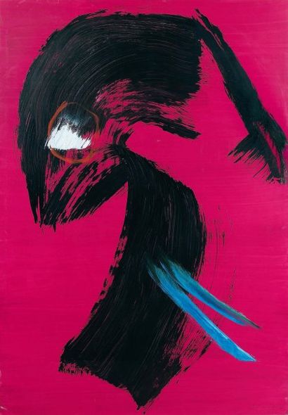 Gerard SCHNEIDER (1896-1986) Sans titre, 1971 Gouache sur carton. Signée Schneider...