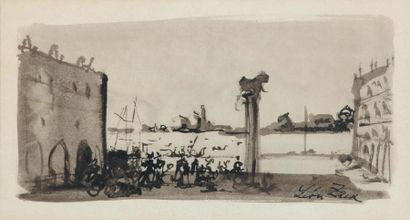 Léon ZACK (1892-1980) Vue de Venise Encre sur papier signée en bas à droite Inkt...