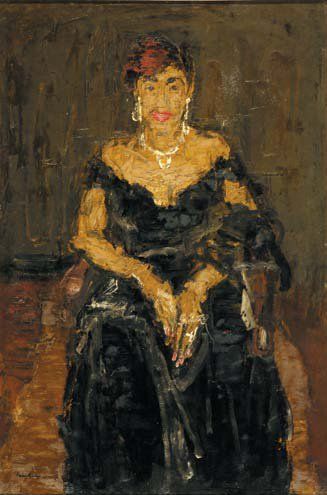 Paul Maes (1905-1968) Dame assise ou Dolly Zittende vrouw of Dolly Huile sur toile...
