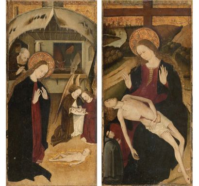 ARTISTE PICARD TRAVAILLANT EN PROVENCE VERS 1460-65 L'Adoration de l'Enfant Pieta...