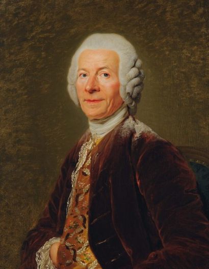ETIENNE AUBRY (VERSAILLES 1745 - 1781) Portrait de Monsieur de Villiers, premier...