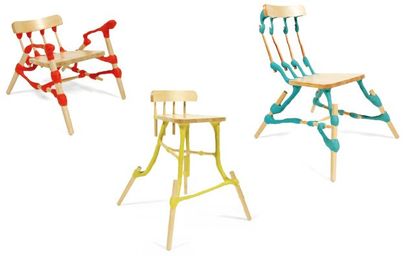 HUNN WAI (NÉ EN 1980) - Prototypes Série de chaises "tre di Una" ("Trois d'une")...
