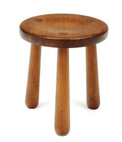 AXEL EINAR HJORTH (1888-1959) Tabouret "Utö" en bois naturel, à épaisse assise circulaire...