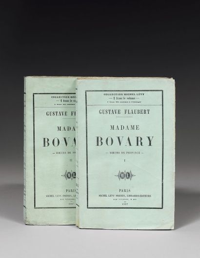 FLAUBERT, Gustave. Madame Bovary Paris, Michel Lévy frères, 1857 2 volumes in-8 (184...