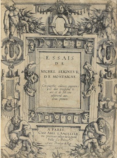 MONTAIGNE, Michel de. Essais de Michel Seigneur de Montaigne. Cinquième édition,...