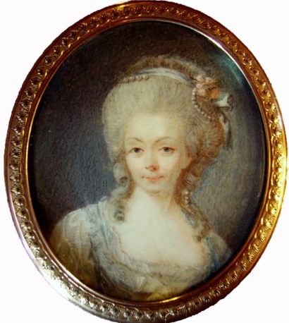 Pierre -Adolphe HALL (1739 - 1793) (attribué à). Portrait de Madame de Brunville...