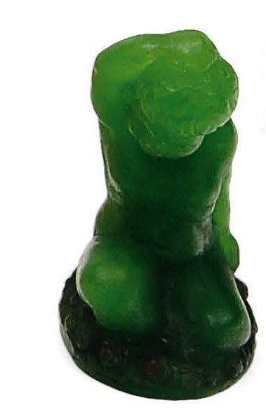 Amalric Walter Nancy (1859-1942) Statuette « Amour ». Epreuve en pâte de verre vert...