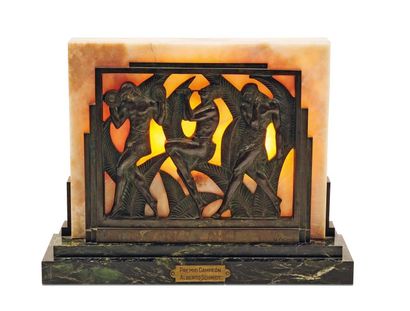 Pierre LE FAGUAYS (1892-1962) Les danseurs nubiens Rare gropupe en bronze à patine...