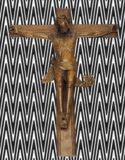 null Important Christ en croix Nord de la France, début du XVIe siècle (petites fentes...