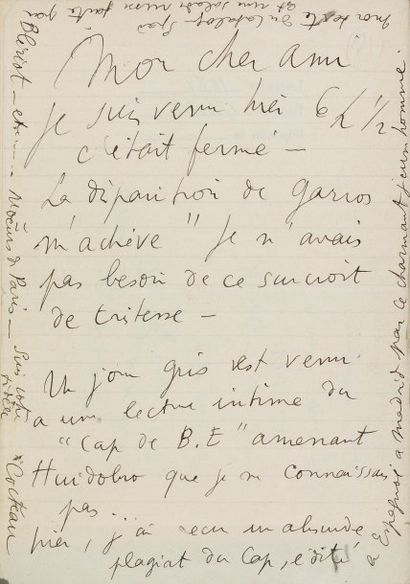 COCTEAU (Jean). Le Cap de Bonne-Espérance. Poème. Paris, Éditions de la Sirène, 1919....