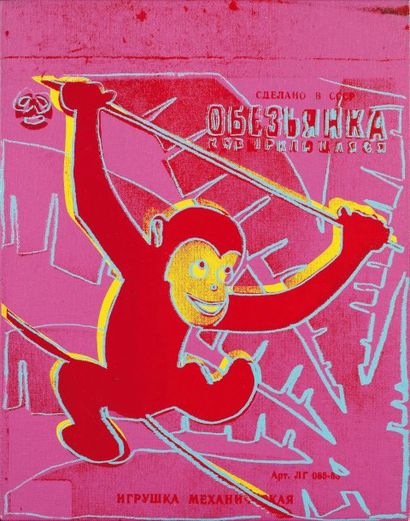 ANDY WARHOL (1928-1987) Toy painting - Monkey, 1983 Acrylique et encre sérigraphique...