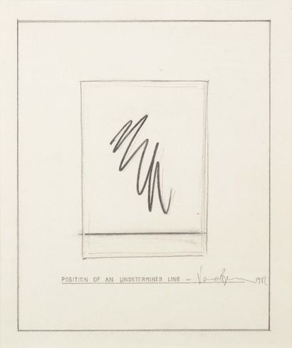 BERNAR VENET (NÉ EN 1941) Position of an undetermined line, 1982 Dessin au crayon...