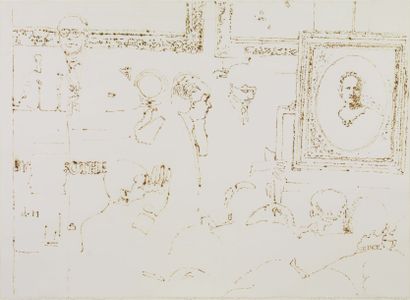 JIRI GEORG DOKOUPIL (NÉ EN 1954) Sotheby's, 1989 Dessin pyrogravé sur papier. Signé...