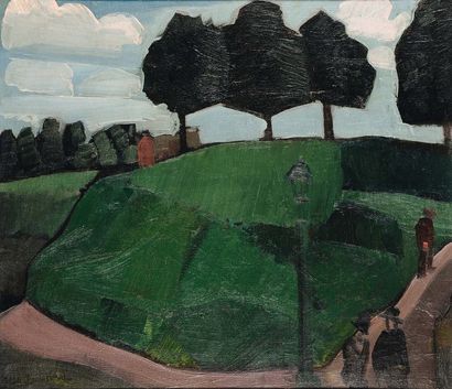 JEAN BRUSSELMANS (1884-1953) Le berg à Dilbeek, 1925 Huile sur toile. Signée en bas...