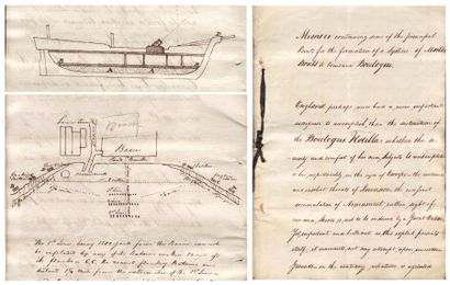 BOULOGNE en 1806, Bombardement de. Manuscrit signé de l'officier et inventeur anglais...