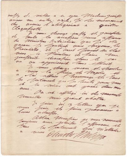 CHARLES X (1757-1836) Roi de France de 1824 à 1830. Lettre autographe signée « Charles...