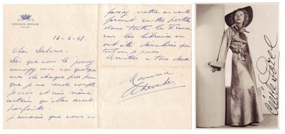 CHEVALIER Maurice (1888-1972) Chanteur et acteur français. Neuf lettres autographes...