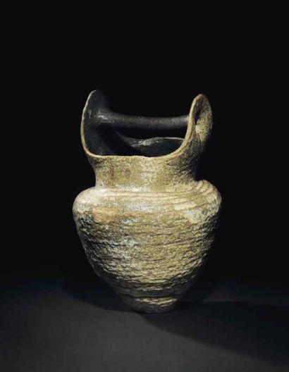 Guido Gambone (1909-1969) - Pièce unique Grand vase "Manico" de forme balustre à...
