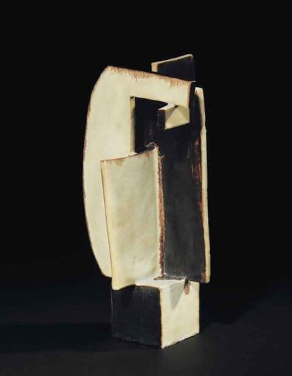 Guido Gambone (1909-1969) - Pièce unique Sculpture "Scultura" de forme cubisante,...