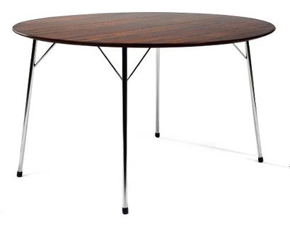 ARNE JACOBSEN (1902-1971) Table de salle à manger à plateau circulaire en palissandre...