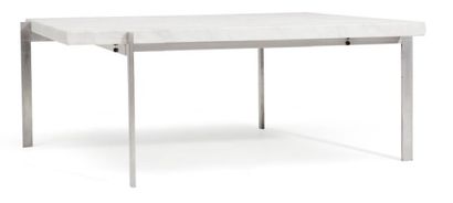 POUL KJAERHOLM (1929-1980) Table basse « PK61 » à plateau en marbre blanc reposant...