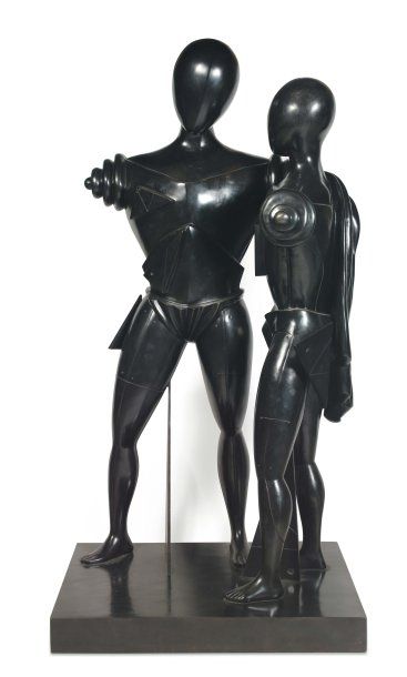 Giorgio De Chirico (1888-1978) Ettore et Andromede, 1970 Epreuve en bronze à patine...
