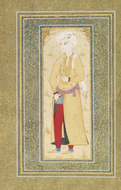 Portrait d'un prince ottoman. Gouache sur...