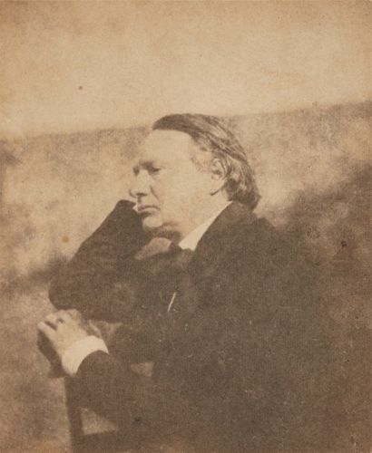 AUGUSTE VACQUERIE (1819-1895) Victor Hugo, Jersey 1853 Tirage sur papier salé d'après...