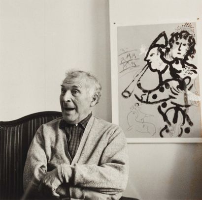 PABLO VOLTA (1926) Marc Chagall, 1957 Tirage argentique en noir et blanc, postérieur...