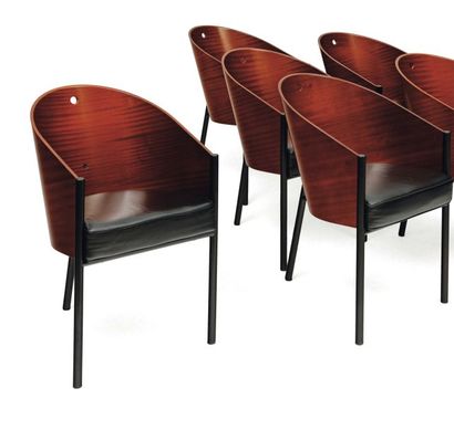 PHILIPPE STARCK (NÉ EN 1949) Suite de six fauteuils « Costes » à assises garnies...