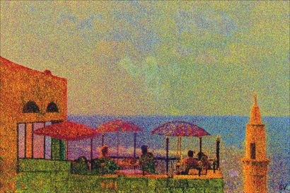 Gregory Vinitsky Seurat in Jaffa, 2010 Photographie filtrée tricolore. Edition à...