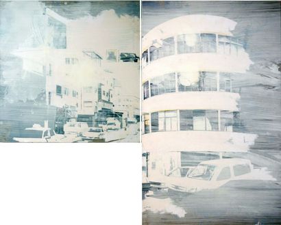 Efrat Galnoor Jaffa's street, 2009 Diptyque. Huile sur toile. Diptych. Oil on canvas....